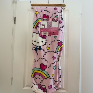 Hello Kitty Rainbow & Hearts Throw Blanket 50 X 70 inches Pink NEW HTF